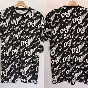 Julius Erving Dr J‎ All Over Print T Shirt Black White Basketball Graphic Tee L